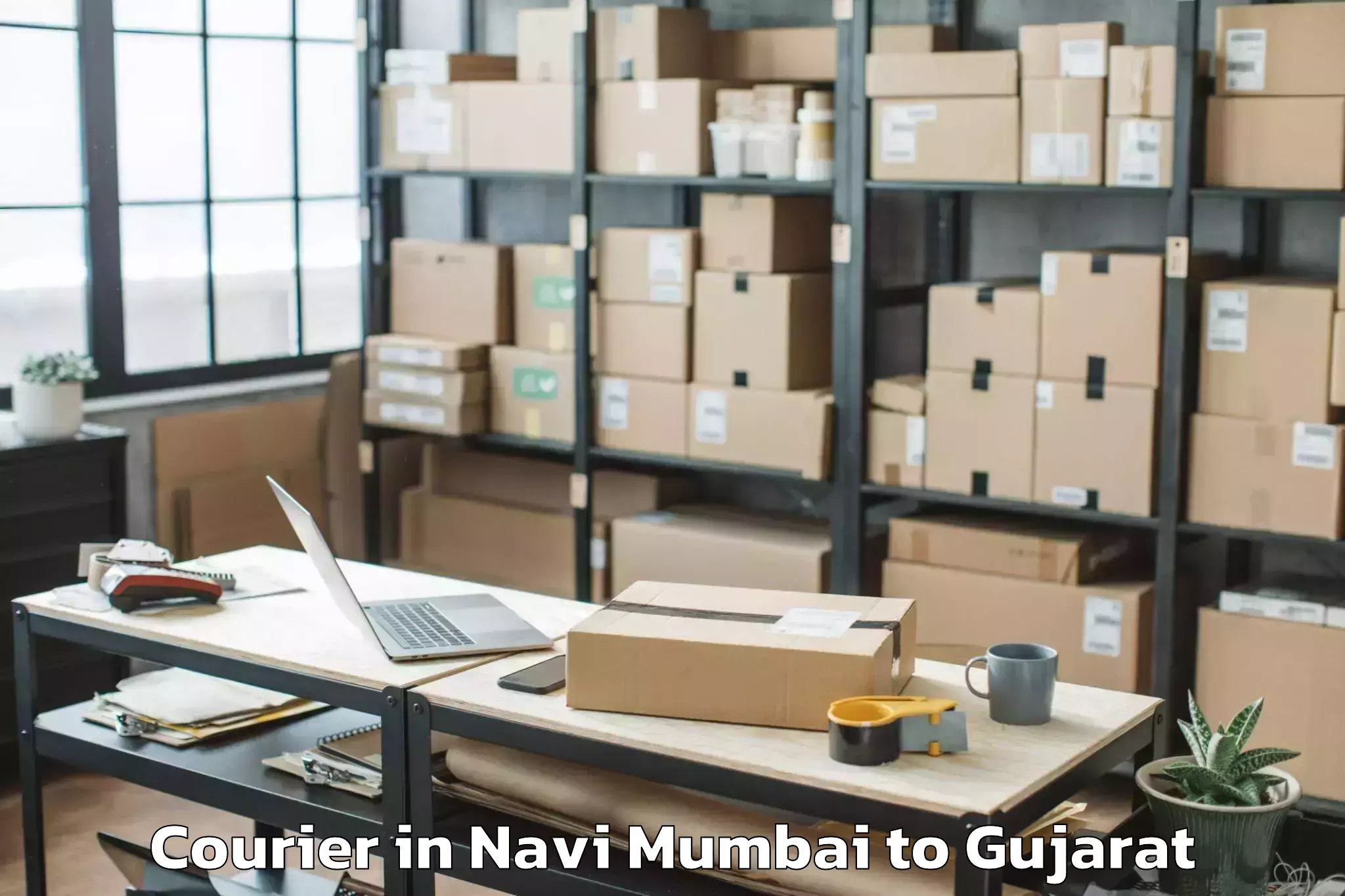 Quality Navi Mumbai to Vaghodia Courier